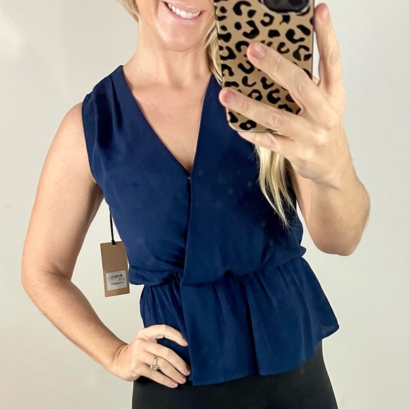 Halogen Tops - Halogen sleeveless navy blouse. Small. NWT.